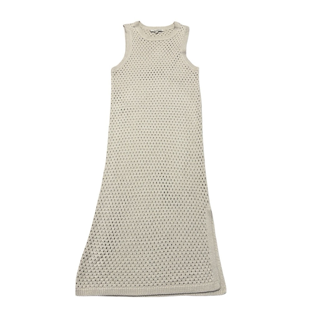 Garcia Women's Sleeveless Open Knit Crochet Midi Dress Beige Size Medium 14 x 43